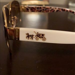 Coach gold and white sunglasses